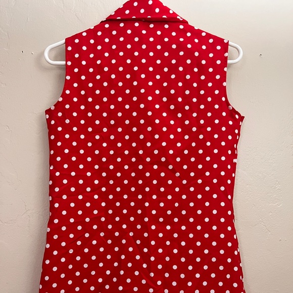 Red, white polka dot blouse - Picture 2 of 9